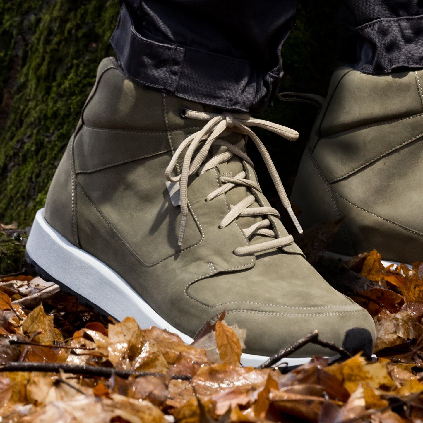 Derby Walk MidCut S Leather (Olive/Green/Light Grey)